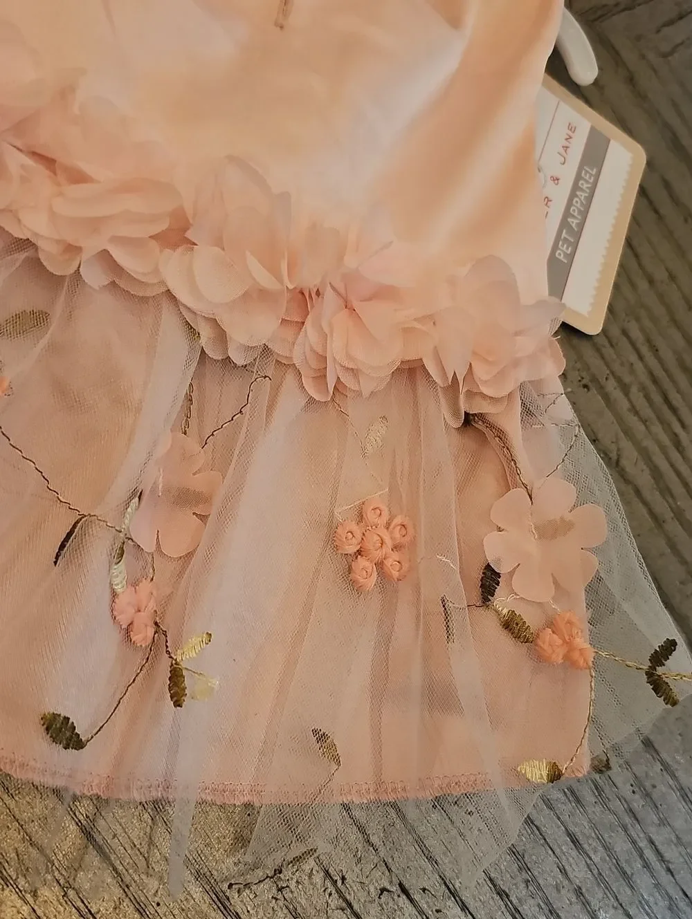 Dog Floral Tulle Dress Size S NWT- Light Pink